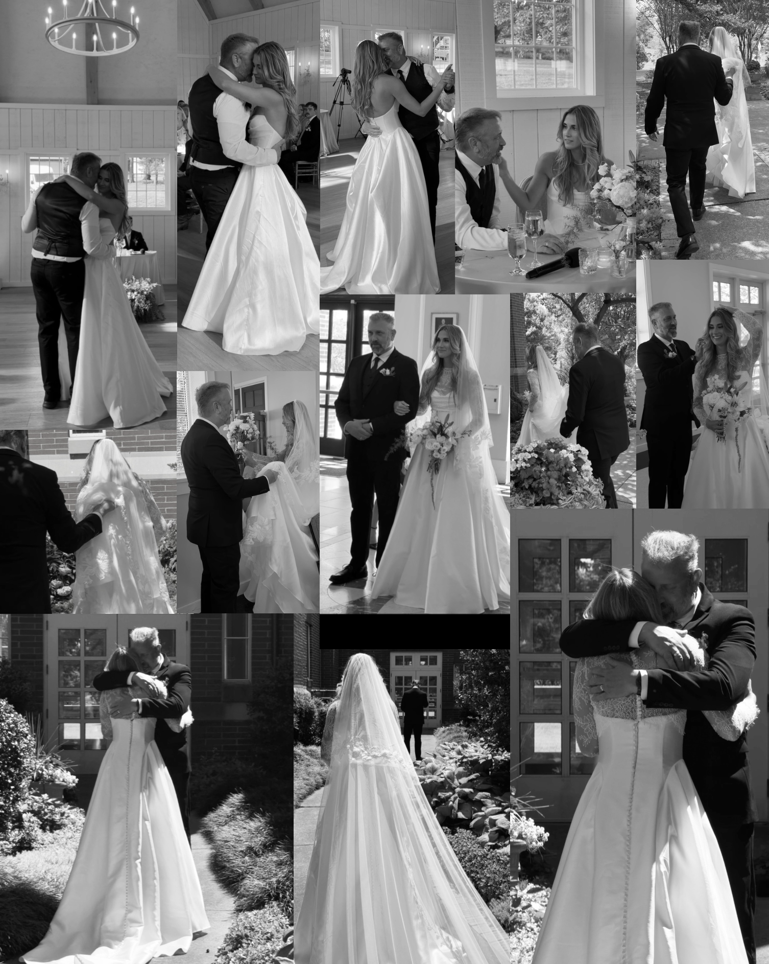 Black and white gallery samples of the father-daughter moments