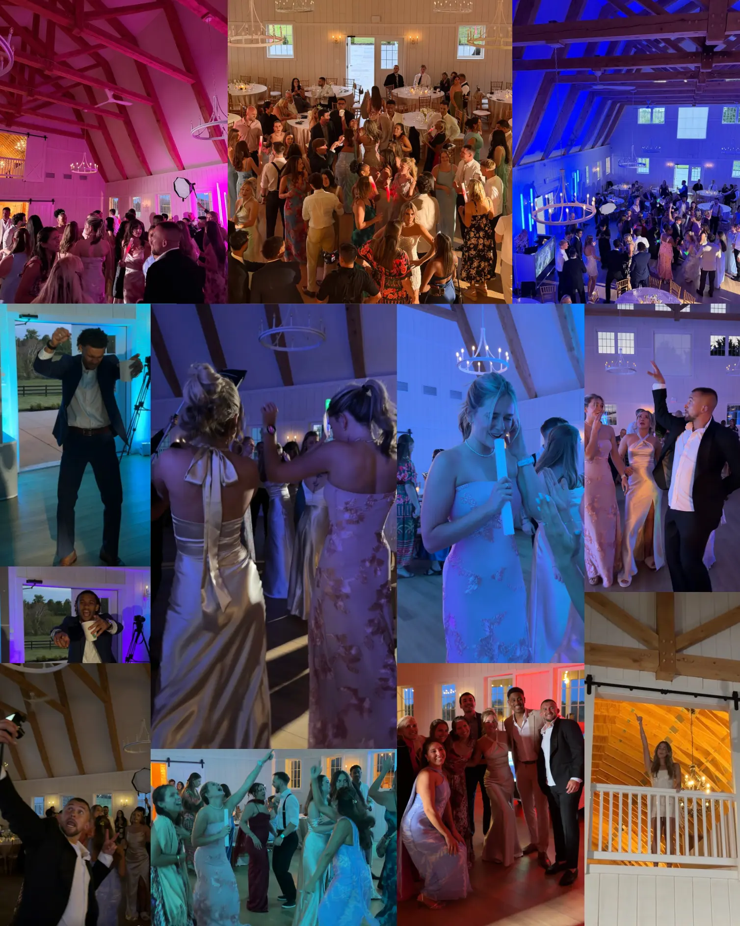 Gallery samples of the dance floor under colored lights