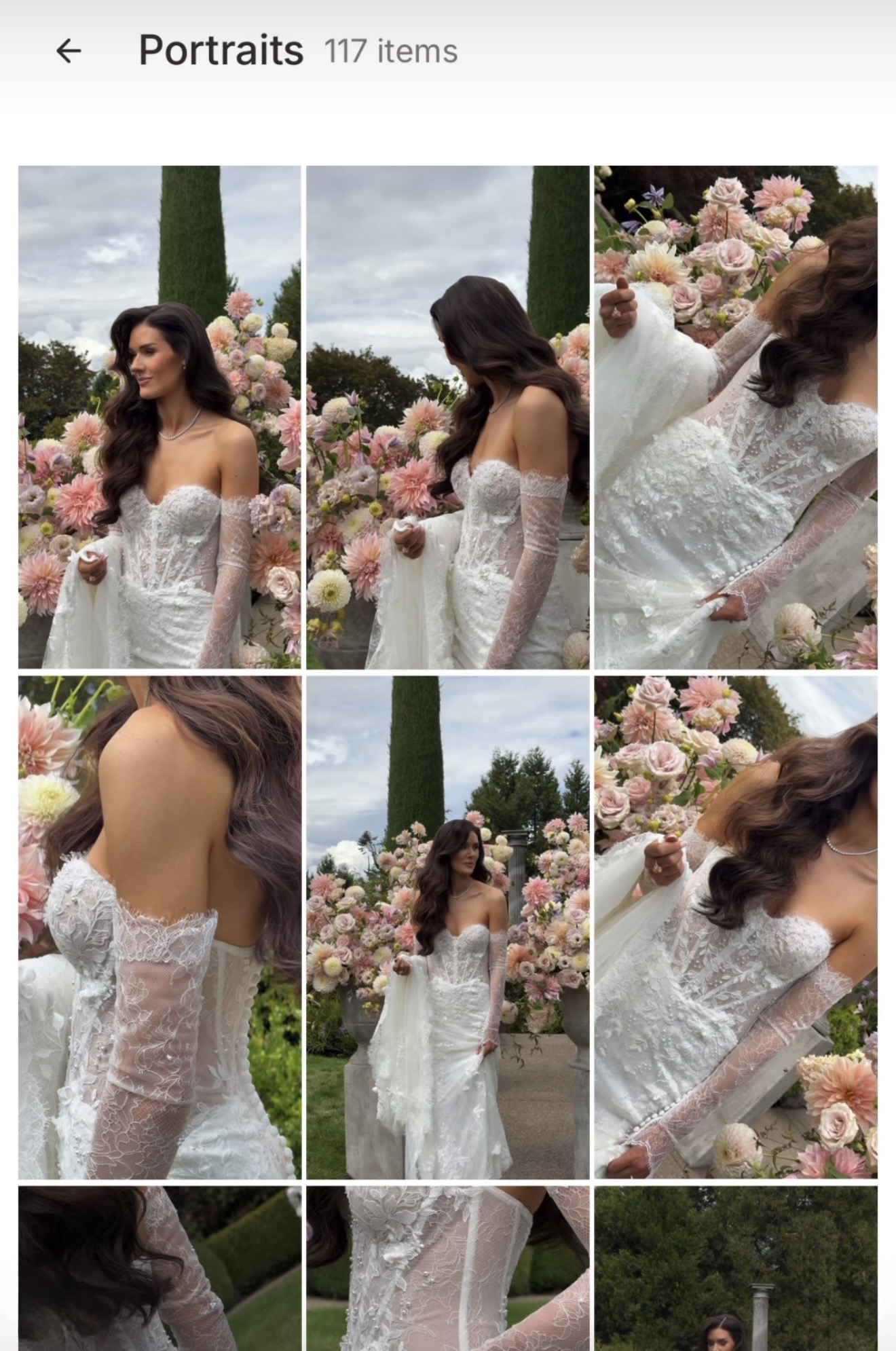 Portraits folder with 117 items of bridal portraits