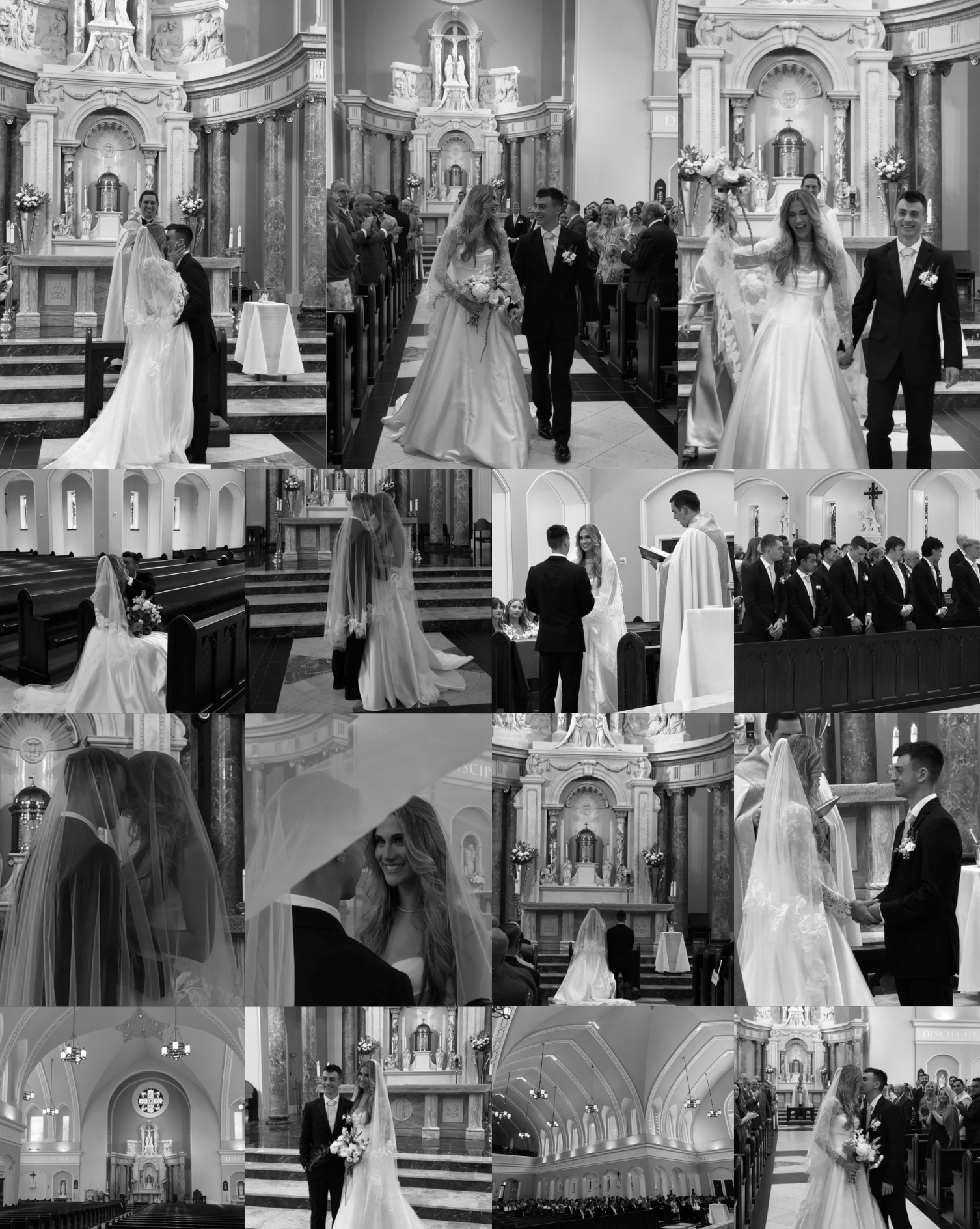 Black and white gallery samples of the ceremony and vows