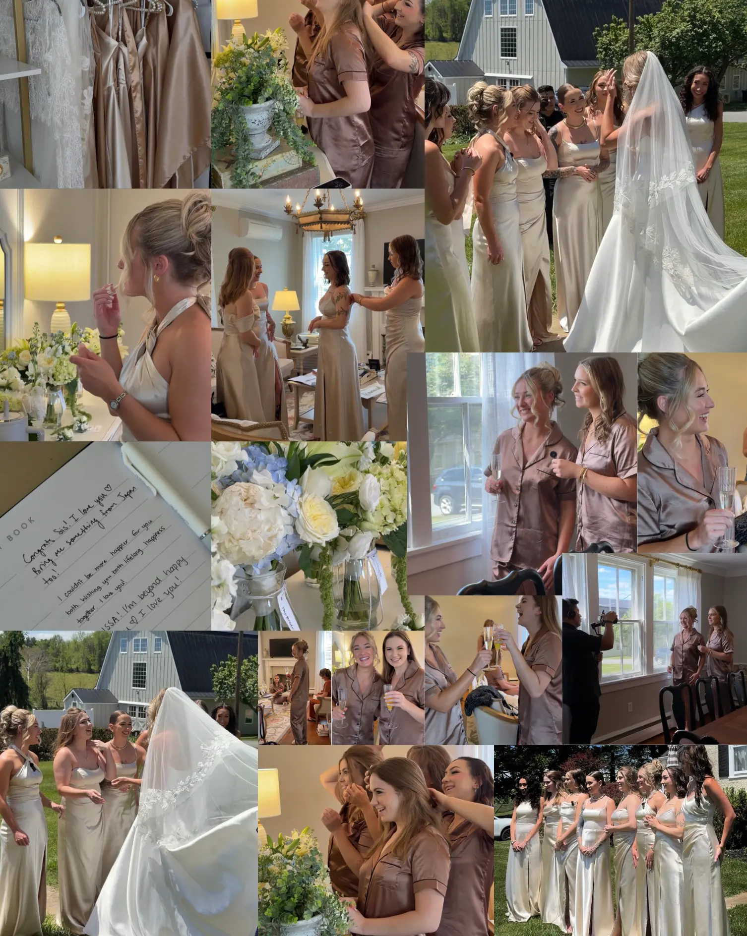 Gallery samples of the bridal party, florals and details