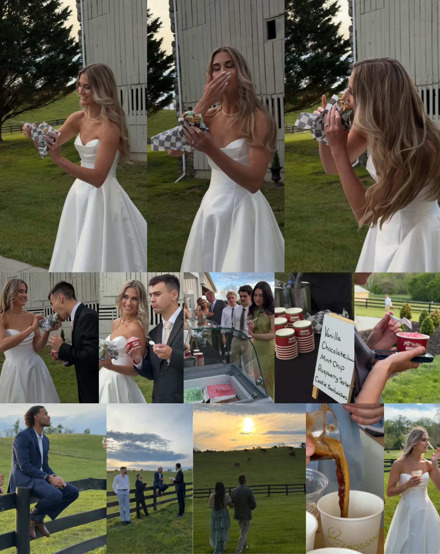 Gallery samples of the ice cream cart and golden hour dessert moments