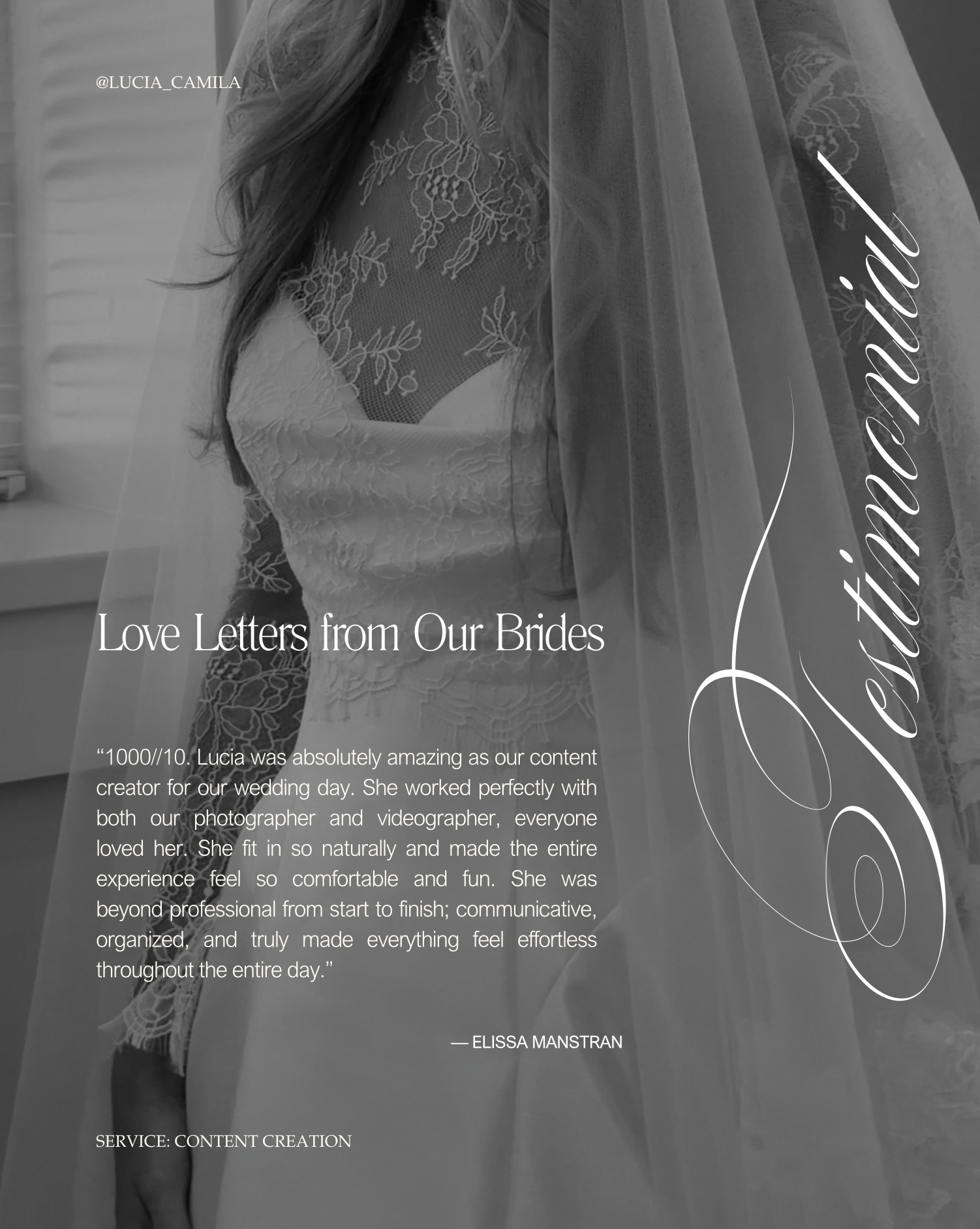 Love letter testimonial rating Lucia 1000/10