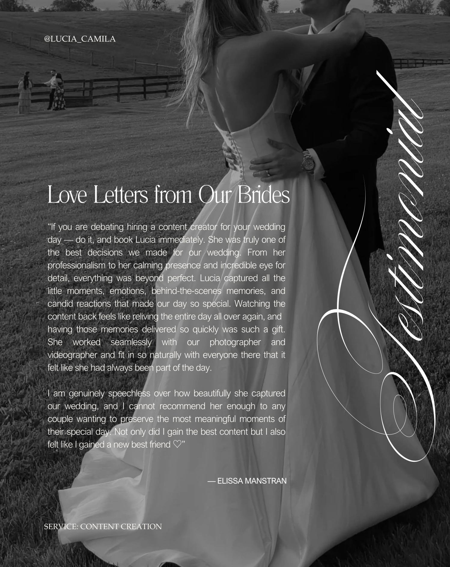 Love letter testimonial from Elissa Manstran