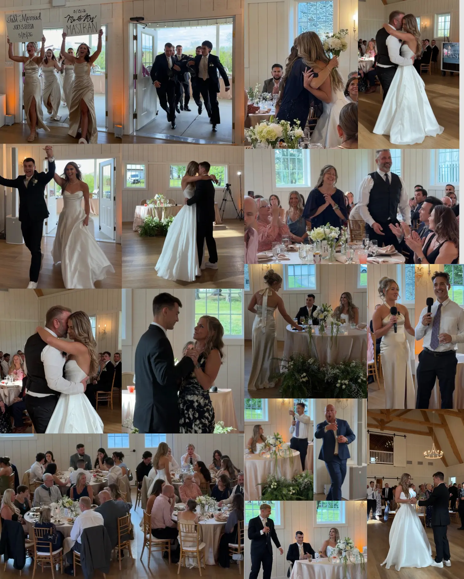 Gallery samples of grand entrance, first dance and toasts